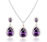 Zircon Set Ketting en Oorbellen