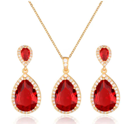 Zircon Set Ketting en Oorbellen