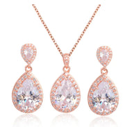 Zircon Set Ketting en Oorbellen