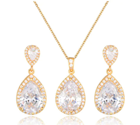 Zircon Set Ketting en Oorbellen