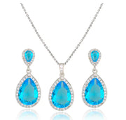 Zircon Set Ketting en Oorbellen