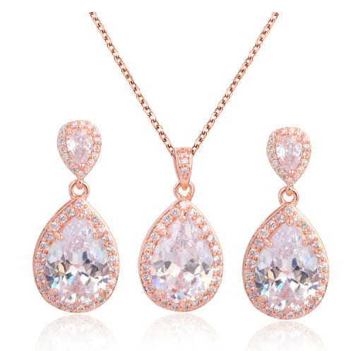 Zircon Set Ketting en Oorbellen